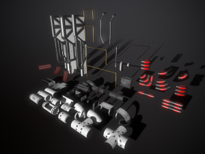 Sci-Fi Modular Enviroment Kit 3D Model