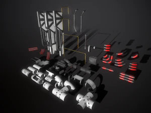 Sci-Fi Modular Enviroment Kit 3D Model