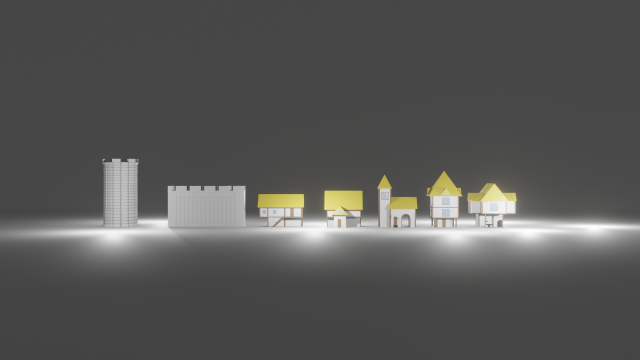 Middle Ages Town-asset 3D Model .c4d .max .obj .3ds .fbx .stl .blend 