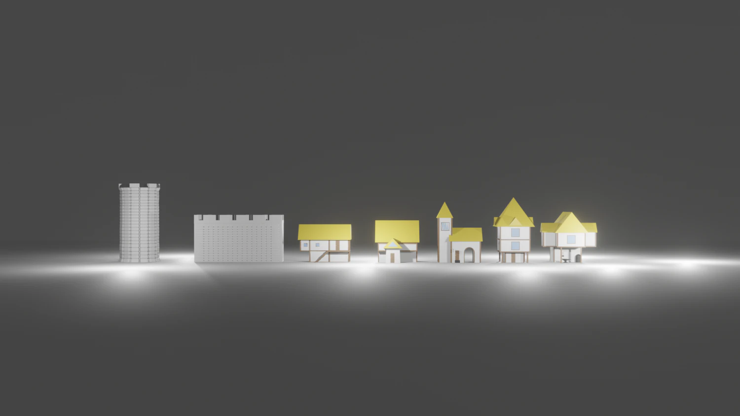 Middle Ages Town-asset 3D Model .c4d .max .obj .3ds .fbx .stl .blend