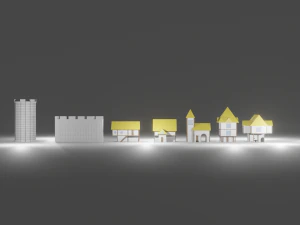 Patrimônio da cidade da Idade Média Modelo 3D