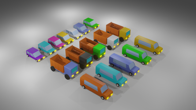 LowPoly Cars-Asset Model 3D .c4d .max .obj .3ds .fbx .stl .blend 