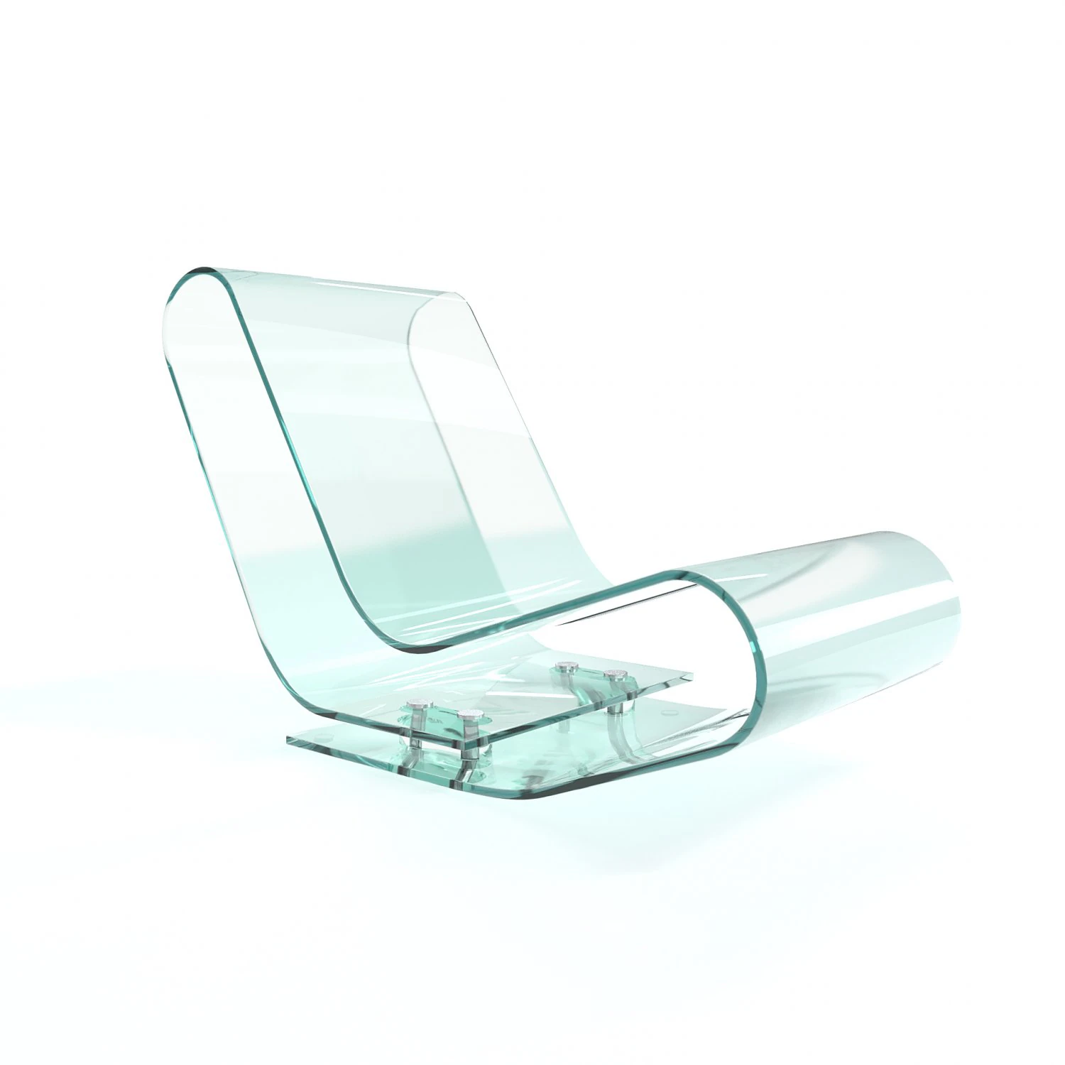 Glass Armchair 3D Model .c4d .max .obj .3ds .fbx .stl .blend 