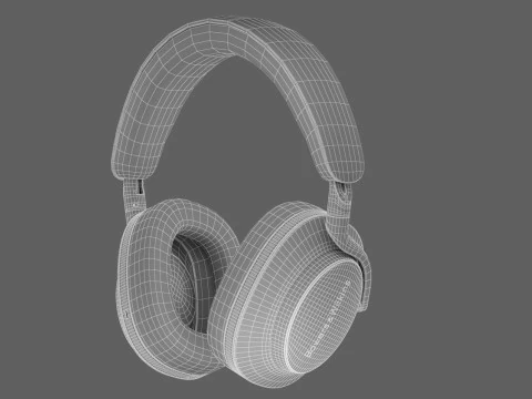Headphone BowerWilkins Px8 Black Leather 3D Model