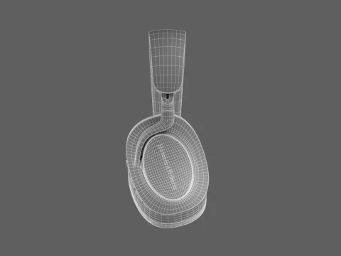 Headphone BowerWilkins Px8 Black Leather 3D Model