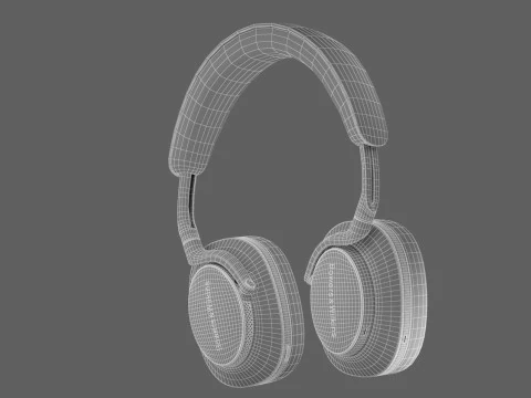 Headphone BowerWilkins Px8 Black Leather 3D Model