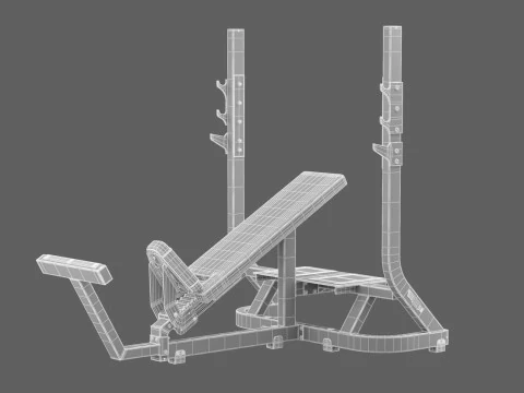 Technogym Olympic Inclined Bench Pure 3D Model