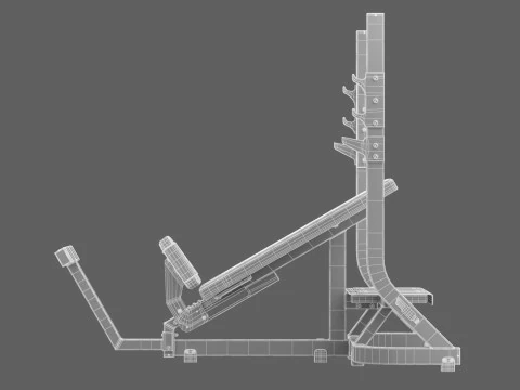 Technogym Olympic Inclined Bench Pure 3D Model