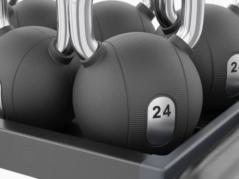 Technogym Kettlebell Storage 3D Model