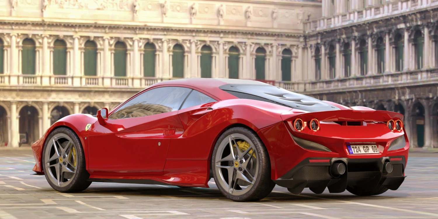 Ferrari F8 Tributo 3D Model .c4d .max .obj .3ds .fbx .stl .blend 