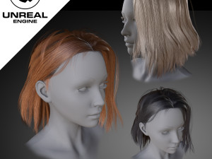 Realtime Medium Length Hairstyle 3D 模型