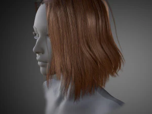 Realtime Medium Length Hairstyle 3D Model