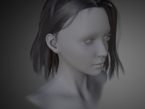 Realtime Medium Length Hairstyle Modelo 3D