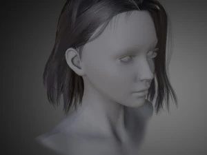 Realtime Medium Length Hairstyle 3D Model