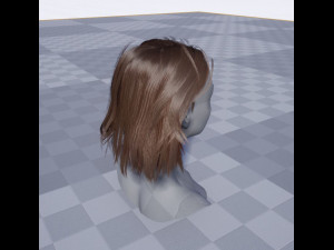 Realtime Medium Length Hairstyle Modelo 3D