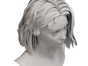 Realtime Medium Length Hairstyle Modelo 3D