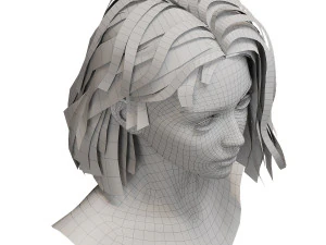 Realtime Medium Length Hairstyle 3D Model