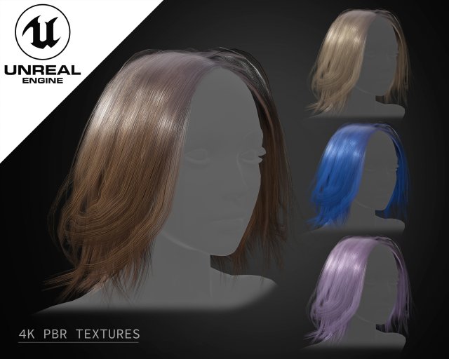Hair002 Low-poly 3D-Modell .c4d .max .obj .3ds .fbx .stl .blend 