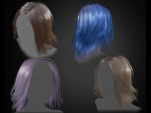 Hair002 Low-poly 3D-Modell