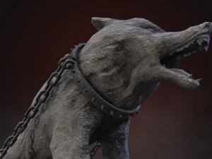Stone Wolf Low-poly 3D Model