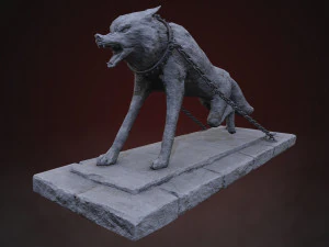 Stone Wolf Low-poly 3D Model
