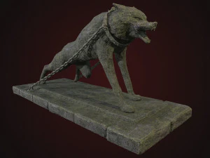Stone Wolf Low-poly 3D Model