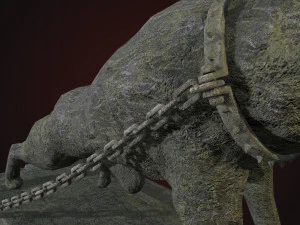 Stone Wolf Low-poly 3D Model