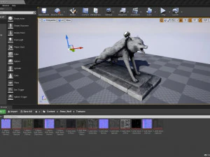 Stone Wolf Low-poly 3D Model