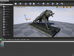 Stone Wolf Low-poly 3D Model