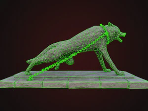 Stone Wolf Low-poly 3D Model