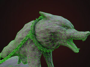 Stone Wolf Low-poly 3D Model