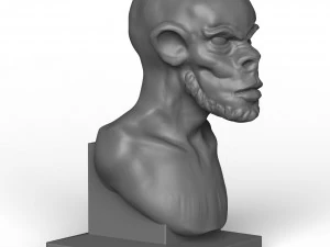 Print Ready 3D Ape Statue 3D Model
