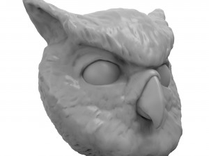Owl Head 3D Printable Model 3Dモデル