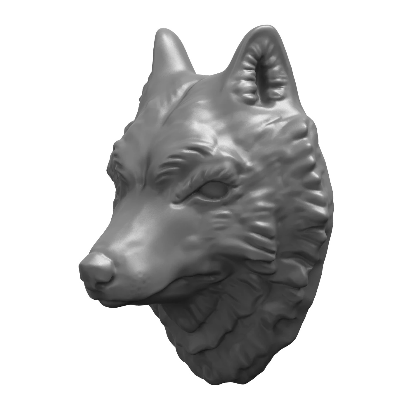 Wolf Head 3D Printable Model 3D Model .c4d .max .obj .3ds .fbx .stl .blend