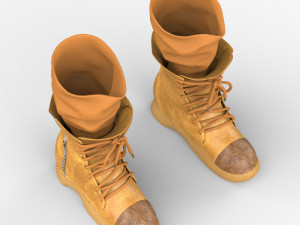 Leather Boot With Socks Modelo 3D