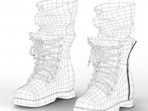 Leather Boot With Socks Modelo 3D