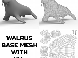 Walrus Base Mesh Modello 3D
