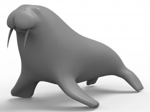 Walrus Base Mesh 3D Model
