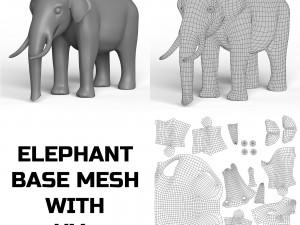 Elephant Base Mesh 3D-Modell
