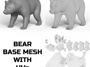 Bear Base Mesh 3D Модель