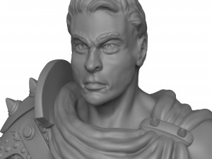Print Ready Male Warrior Statue 3D Model