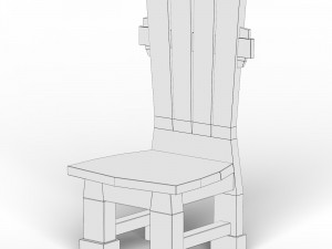 Wooden Chair 01 3D Model