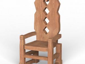 Wooden Chair 02 3D 模型