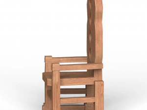 Wooden Chair 02 3D Model