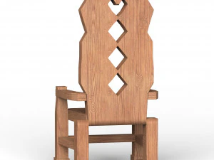 Wooden Chair 02 3D Model