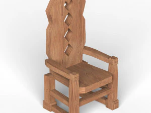 Wooden Chair 02 3D Model