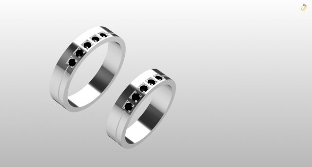 Wedding rings 3D 모델 .c4d .max .obj .3ds .fbx .stl .blend