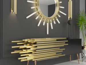 of mirror and wall console 3Dモデル