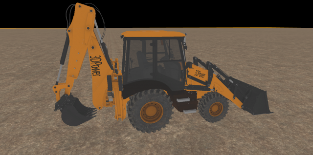 Backhoe - excavator Model 3D .c4d .max .obj .3ds .fbx .stl .blend 
