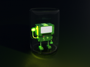 Robot in glass 3D Model